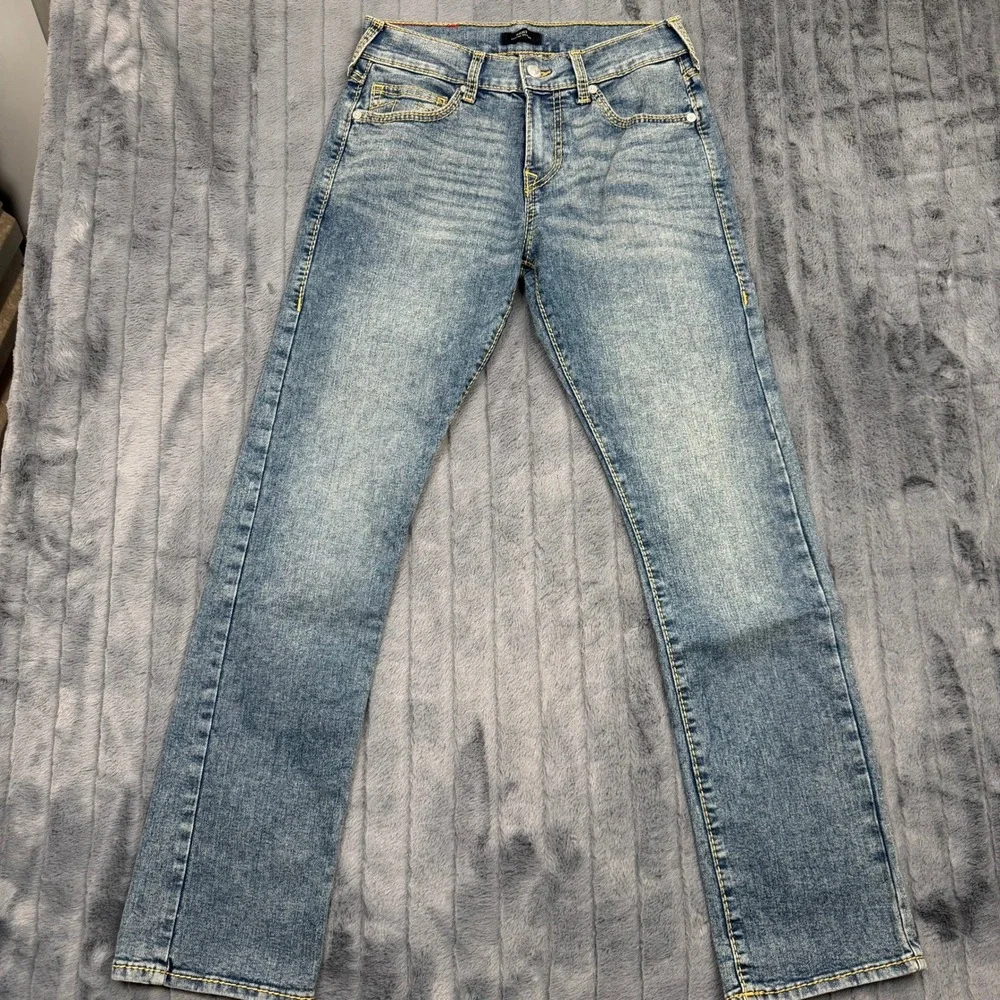 True Religion Ricky Relaxed Straight Jeans Mens 30 Medium Wash Blue 10528